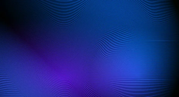 濃い青色の背景にベクトルイラスト滑らかな線。ハイテクデジタル技術のコンセプト — ストックベクタ