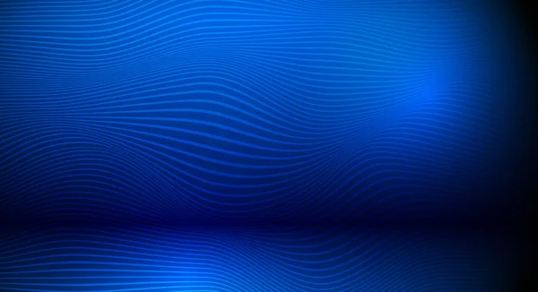 Vektor Illustration glatte Linien in dunkelblauer Farbe Hintergrund. Hallo-Tech-Konzept digitaler Technologie. Abstrakte futuristische, glänzende Linien Hintergrund — Stockvektor