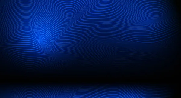 Απεικόνιση διανύσματος ομαλές γραμμές σε σκούρο μπλε χρώμα φόντου. Ιδέα ψηφιακής τεχνολογίας υψηλής τεχνολογίας. — Διανυσματικό Αρχείο