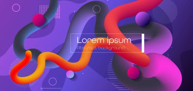 Soyut minimal grafik tasarım, sıvı ve akış dinamiği, dalga şekli. Vektör sanatı illüstrasyon modu 3d sıvı şekil ve harmanlama rengi poster, afiş şablonu veya kapak için gradyan arkaplan