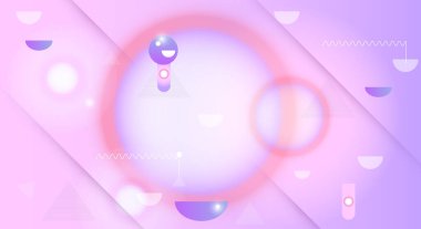 Soyut asgari gradyan şekiller ve geometrik desen bileşimi. Renkli bir arkaplan. Şablon, poster, duvar kağıdı, broşür ve afiş için vektör soyut modern grafik tasarımı