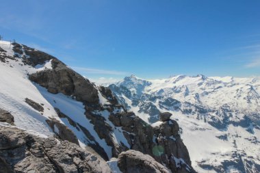 Mt. Titlis, İsviçre İsviçre'nin en popüler turistik 360 derece panoramik, bakış açısından.
