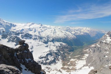 Mt. Titlis, İsviçre İsviçre'nin en popüler turistik 360 derece panoramik, bakış açısından.