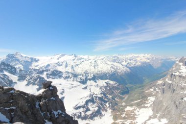 Mt. Titlis, İsviçre İsviçre'nin en popüler turistik 360 derece panoramik, bakış açısından.