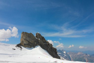Mt. Titlis, İsviçre İsviçre'nin en popüler turistik 360 derece panoramik, bakış açısından.