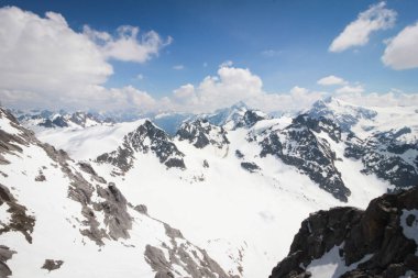 Mt. Titlis, İsviçre İsviçre'nin en popüler turistik 360 derece panoramik, bakış açısından.