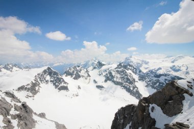 Mt. Titlis, İsviçre İsviçre'nin en popüler turistik 360 derece panoramik, bakış açısından.