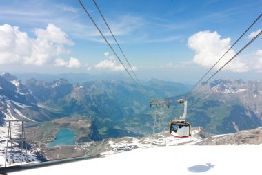 Mt. Titlis, İsviçre İsviçre'nin en popüler turistik 360 derece panoramik, bakış açısından.
