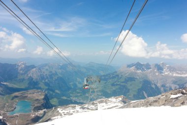 Mt. Titlis, İsviçre İsviçre'nin en popüler turistik 360 derece panoramik, bakış açısından.