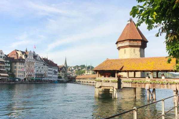 Tarihi Kent Merkezi Lucerne Sviçre Simgesel Yapı Mayıs 2017 Lucerne — Stok fotoğraf