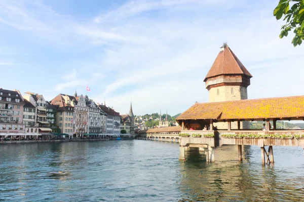 Historického Centra Lucernu Švýcarská Památka Května 2017 Luzern Během Sezony — Stock fotografie