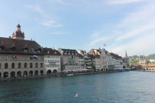 Luzern Város Történelmi Központjában Svájci Landmark 2017 Május Luzern Alatt — Stock Fotó