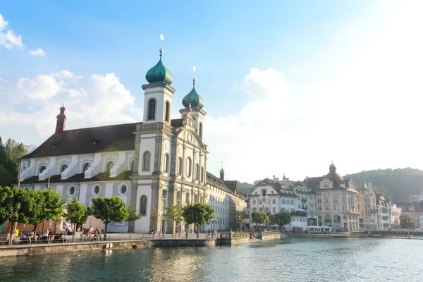 Luzern Város Történelmi Központjában Svájci Landmark 2017 Május Luzern Alatt — Stock Fotó