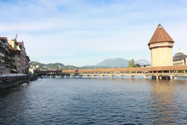 Historického Centra Lucernu Švýcarská Památka Května 2017 Luzern Během Sezony — Stock fotografie