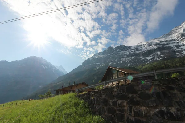 Πράσινο Πεδίο Titlis Ελβετία Από Την Οπτική Γωνία 360 Μοιρών — Φωτογραφία Αρχείου