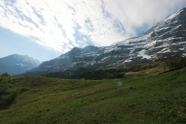 Grönt Fält Titlis Schweiz Från Utsiktspunkten 360 Graders Panorama Populära — Stockfoto