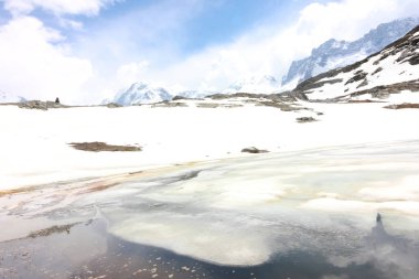 Matterhorn İsviçre manzarasına sahip güzel dağ manzarası.
