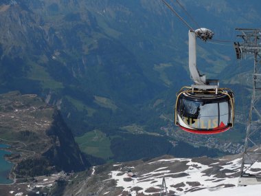 Mt. Titlis, İsviçre İsviçre'nin en popüler turistik 360 derece panoramik, bakış açısından.