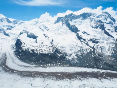 Matterhorn İsviçre manzarasına sahip güzel dağ manzarası.