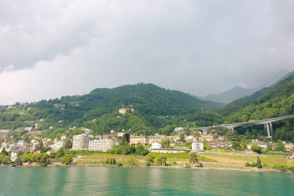 Hermosa Vista Del Famoso Chateau Chillon Lago Geneva — Foto de Stock