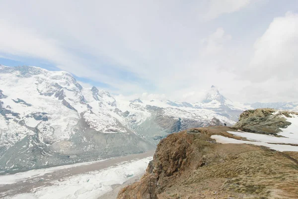 Bela Paisagem Montanhosa Com Vista Para Matterhorn Suíça — Fotografia de Stock