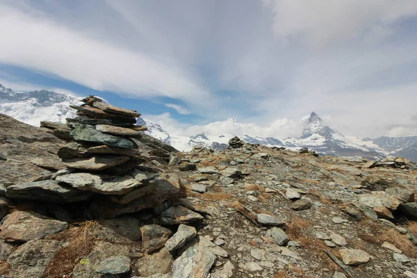 Bela Paisagem Montanhosa Com Vista Para Matterhorn Suíça — Fotografia de Stock