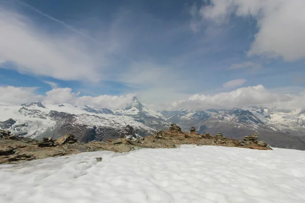 Vakkert Fjellandskap Med Utsikt Matterhorn Sveits – stockfoto