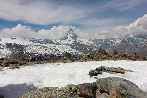 Bela Paisagem Montanhosa Com Vista Para Matterhorn Suíça — Fotografia de Stock