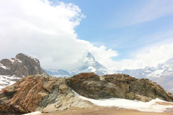 Bela Paisagem Montanhosa Com Vista Para Matterhorn Suíça — Fotografia de Stock