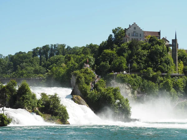 Rýnské Vodopády Největší Prostý Vodopád Evropě — Stock fotografie