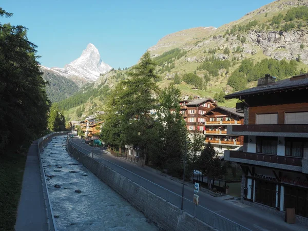 Wunderschöne Berglandschaft Mit Blick Auf Das Matterhorn Von Zermatt Schweiz — Stockfoto