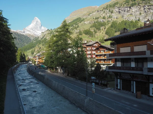 Wunderschöne Berglandschaft Mit Blick Auf Das Matterhorn Von Zermatt Schweiz — Stockfoto