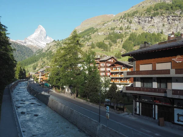 Wunderschöne Berglandschaft Mit Blick Auf Das Matterhorn Von Zermatt Schweiz — Stockfoto