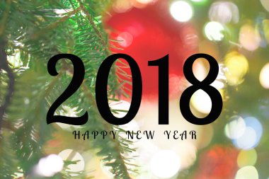 mutlu yeni yıl 2018 Noel ağacı gece ışık gösterisi ile