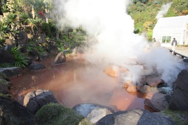 Kaplıcalar Beppu Japonya'da deli gibi.