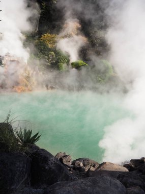Kaplıcalar Beppu Japonya'da deli gibi.
