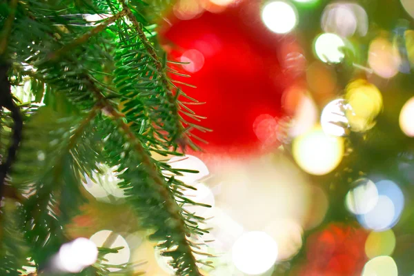 Kerstboom Met Nacht Verlichting Show — Stockfoto