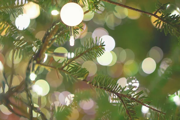 Feliz Año Nuevo 2018 Con Árbol Navidad Espectáculo Iluminación Nocturna —  Fotos de Stock