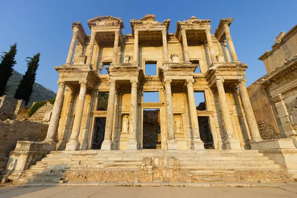 Offentliga Platser Världen Heritage Efesos Bibliotek Den Historiska Staden Turkiet — Stockfoto