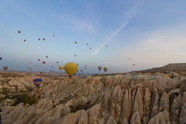 Göreme Sıcak Hava Balonu Doğal Görünümünden — Stok fotoğraf