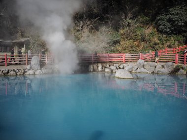 Kaplıcalar Beppu Japonya'da deli gibi.