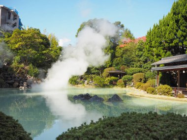 Kaplıcalar Beppu Japonya'da deli gibi.