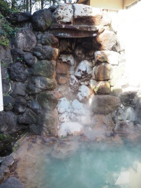 Kaplıcalar Beppu Japonya'da deli gibi.