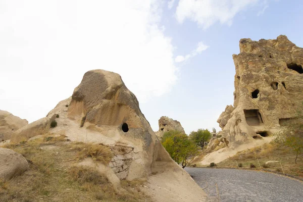 Openbare Plaatsen Goreme Open Lucht Museum Cappadocië Turkije Rotsformaties — Stockfoto