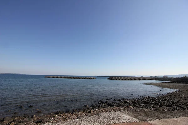 Giappone Spiaggia Beppu Dotato Protezione Tsunami — Foto Stock