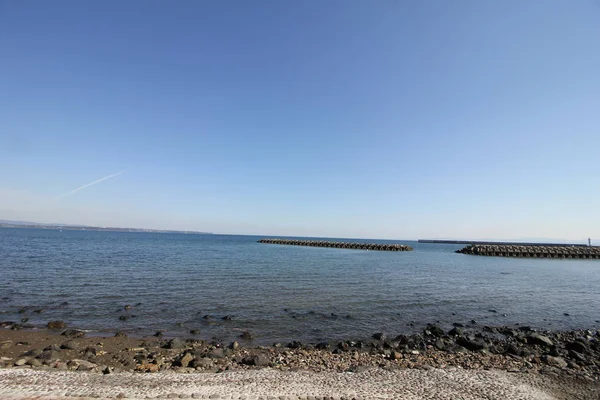 Giappone Spiaggia Beppu Dotato Protezione Tsunami — Foto Stock