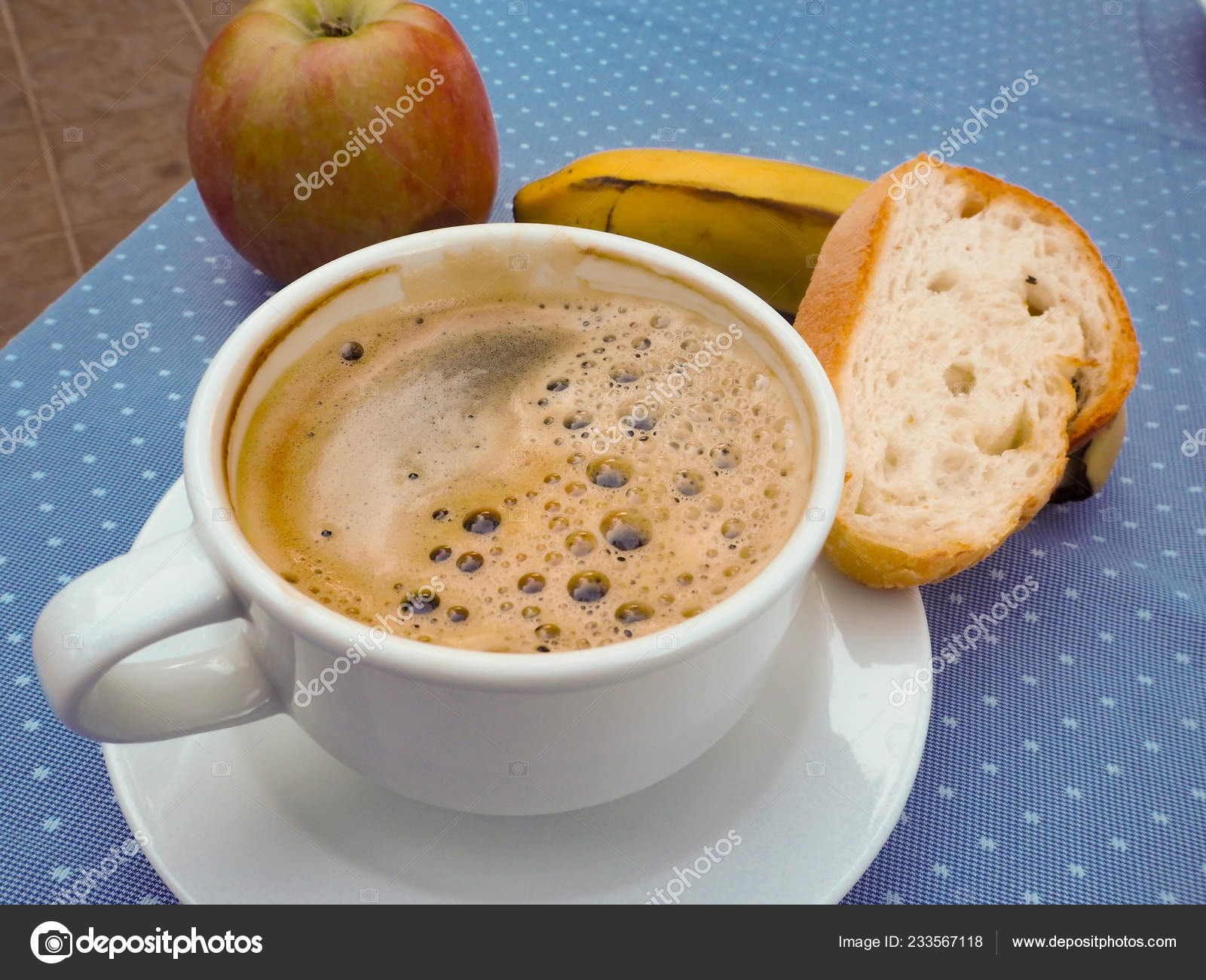Desayuno Urgente Café Fruta Pan — Foto de stock