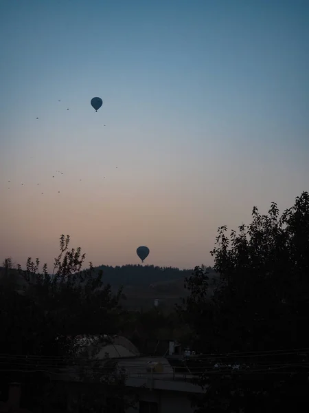 Naturliga Pamukkale Och Varm Luft Ballong — Stockfoto