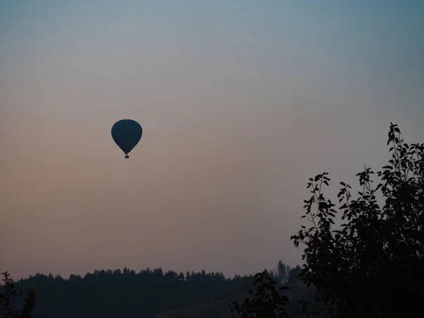 Naturblick Pamukkale Und Heißluftballon — Stockfoto