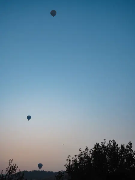 Naturliga Pamukkale Och Varm Luft Ballong — Stockfoto